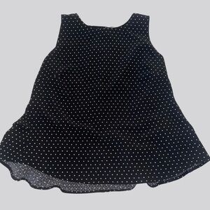 Black Polka Dot Sleeveless Top